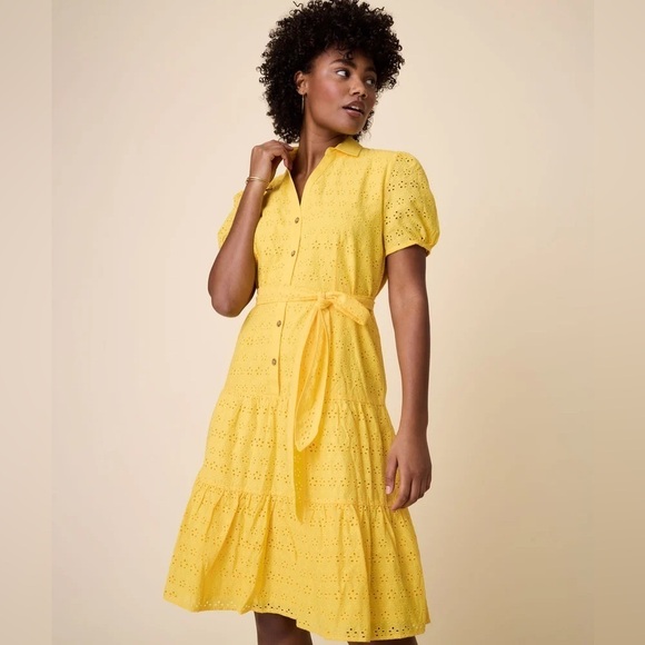 UNTUCKIT Cotton Eyelet short Sleeve Augusta Dress - Picture 1 of 8